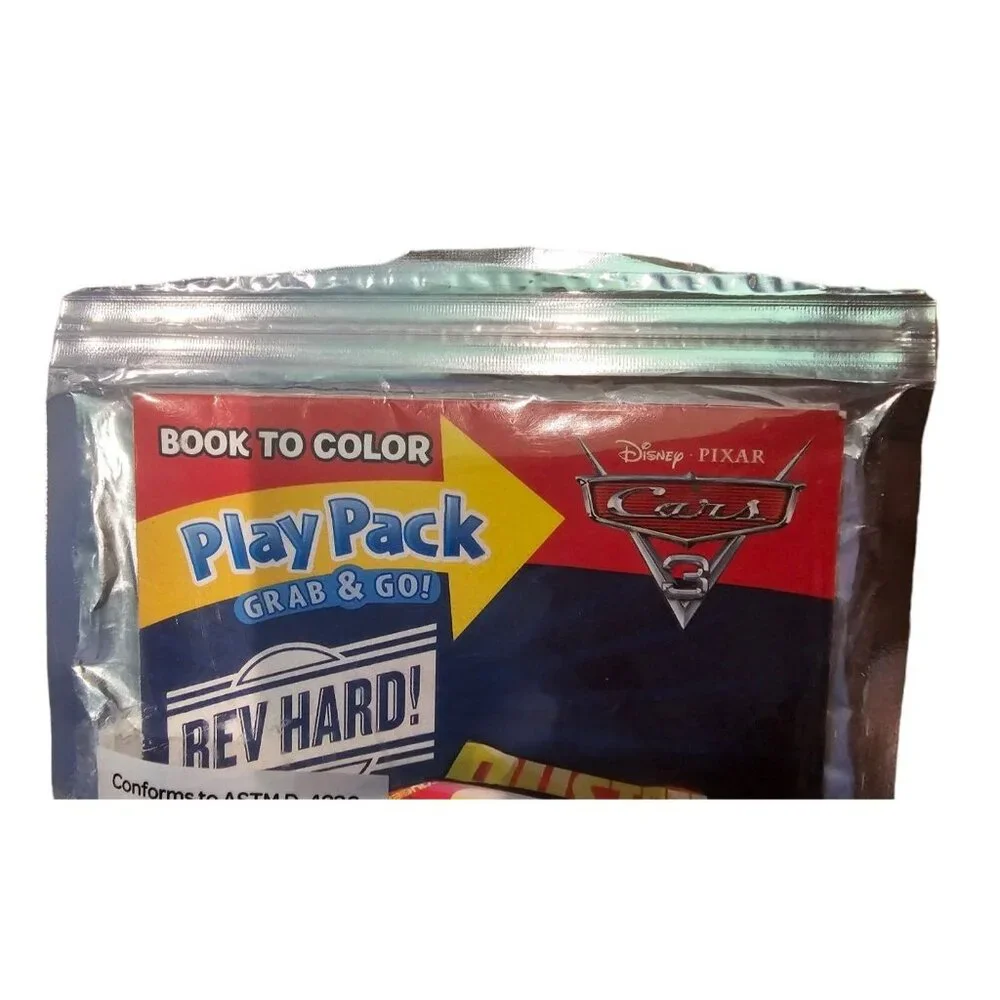 Disney Pixar Cars 3 Grab N Go Play Pack Lightning McQueen Coloring Book Stickers